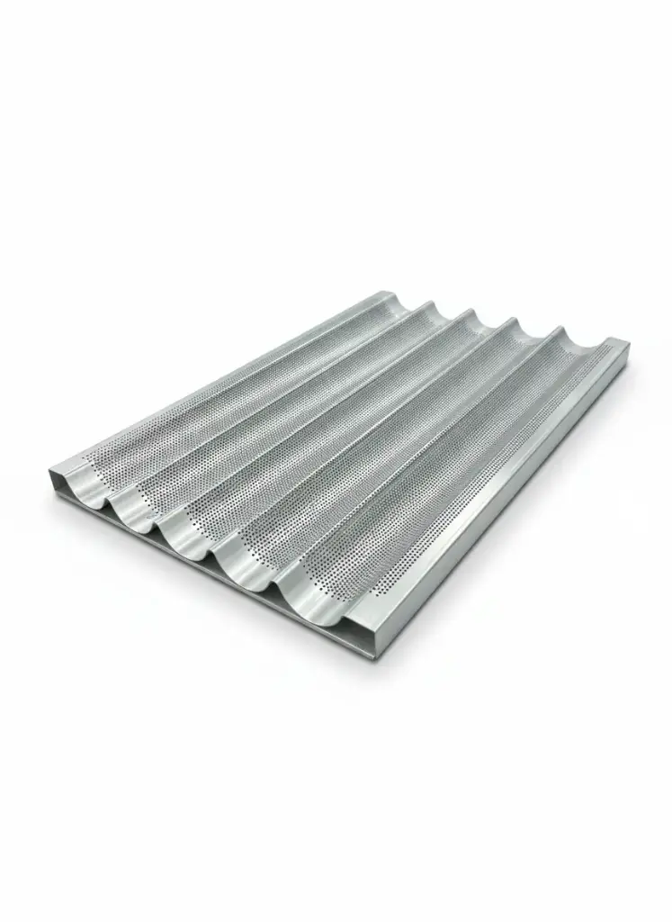 5-Channel Baguette Tray (Two Sides Open) 600*400*33Mm, 1.0Mm Al.Alloy, Natural