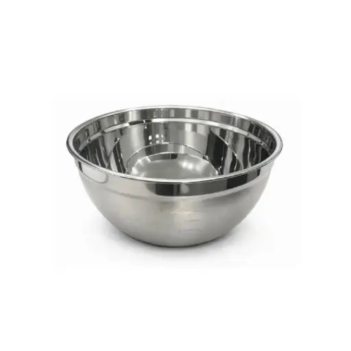 [002-30#] Steel Bowl 30Cm, Rubber Bottom, Black