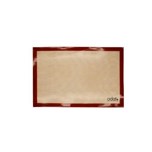 [JS-BDF-15] Glass Fiber Silicone Tray W: 58.5 cm; L: 38.5 cm; 
Thickness: 0.7 mm; Edge width: 2.5 cm, 
in pantone 1525C, with logo"ADAT"